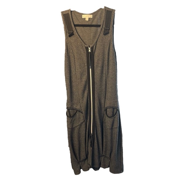 Boo Radley Australia Avant Guarde Gray Sleeveless Full Front Zip Dress, Artsy XS - Picture 5 of 9